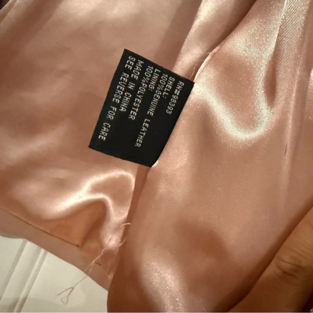 Pamela McCoy leather moto jacket -Dusty Rose - Picture 6 of 9